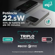 Power Bank ELG 10200mAh Branco: Carga Rápida Universal com Display Inteligente - imagem 3