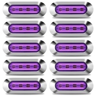 Kit 10 Luzes Indicadoras Laterais LED Roxas 12-24V com Moldura Cromada - Universal para Carros, Ônibus, Caminhões e Trailers - imagem 1