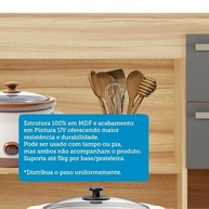 Balcão de Cozinha Itália 120cm com 3 Portas e 2 Gavetas em MDF Amêndoa/Chumbo - imagem 5