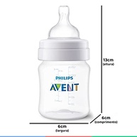 Philips Avent Kit com 2 Mamadeiras 125ml + 260ml Classic Cristal Anticólica - imagem 3