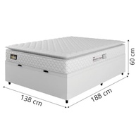 Cama Box Baú com Colchão Casal 138x188cm - Espuma D33 Pillow Top New Millenium | Até 120kg/pessoa - imagem 4