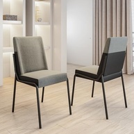 Conjunto com 2 Cadeiras de Jantar Hug 1749 Carraro Grafite Preto - Design Moderno e Conforto Superior - imagem 2