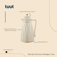 Garrafa Térmica Khadija 1L – Design Sofisticado com Conservação de Temperatura Premium - imagem 3
