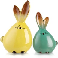 Conjunto de 2 Estatuetas de Coelho com Orelhas Longas - Decoração Animal Adorável para Casa e Escritório - imagem 2