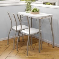 Conjunto Sala de Jantar Tallim com Mesa Ajustável e 2 Cadeiras - Design Moderno e Espaço Otimizado - imagem 1