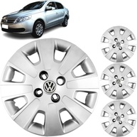 Jogo 4 Calotas Aro 14 VW Voyage G5 G6 G7 (2009-2017) Grid GR129CA com Adesivo Logo Resinado - imagem 2