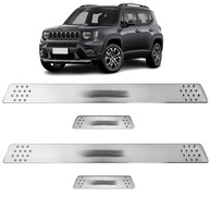 Soleira Cromada Escovada Personalizada Jeep Renegade 2015-2023 com Antiderrapante - imagem 1
