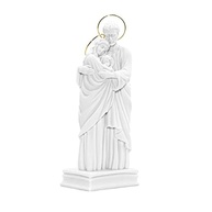 Sagrada Família 27 cm em Pó de Mármore Maciço com Auréola - Escultura Artesanal de Alta Qualidade - imagem 5