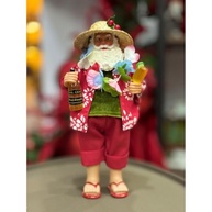 Papai Noel Turista de Verão 27cm - Boneco de Resina com Acessórios para Decoração Natalina Diferente - imagem 3