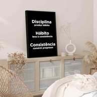 Quadro Decorativo Frase Motivacional Disciplina - Kit com 3 Unidades 33x43cm | Ideal para Quarto, Sala e Escritório - imagem 5