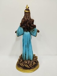 Imagem em Gesso Orixá Iemanjá Envelhecida com Azul - Modelo 006 - 30 cm - imagem 4