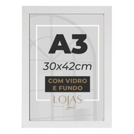 Kit 5 Quadros com Moldura A3 30x42 cm em Madeira com Vidro - Ideal para Diplomas, Certificados e Posters (Branco) - imagem 2