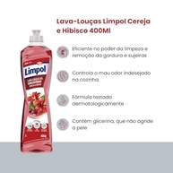 Detergente Concentrado Limpol Cereja e Hibisco 400g - Limpeza Poderosa com Fragrância Refrescante - imagem 4