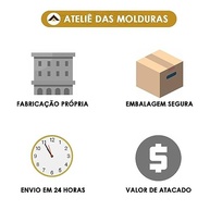 Moldura A2 42x60cm com Proteção PETG - Ideal para Quadros e Pôsters Artísticos (Preto) - imagem 5