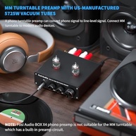 Fosi Audio Box X4: Pré-amplificador Phono Valvulado com Tubos JAN 5654W para Toca-Discos MM - imagem 3