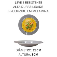 Pratos Fundo 23cm em Melamina - Jogo com 6 Peças para Refeições Elegantes - imagem 4