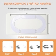 Mesa Giratória Expansível 360° com 8 Pratos Amovíveis - Ideal para Cozinhas e Mesas de Jantar - imagem 4