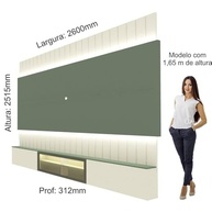 Estante Home para TV até 85" com LED 260cm | Design Moderno Soberano Reflecta Off White & Verde Floresta - imagem 5