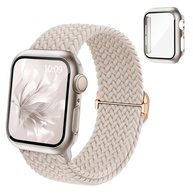 Pulseira elástica trançada compatível com Apple Watch séries 10, 9, 8, 7, SE, 6, 5, 4, 3 de 40 mm, 41 mm, 42 mm, 44 mm, 45 mm, 46 mm, com protetor de tela - imagem 2