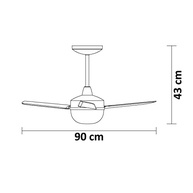 Ventilador de Teto Aliseu Alisclean 90cm com Controle de Parede - Moderno e Silencioso - imagem 4
