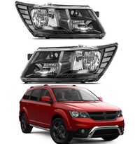 Faróis Esportivos para Dodge Journey 2009-2020: Preto com Refletor Transparente - Upgrade Visual e Segurança - imagem 1