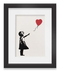 Quadro Decorativo Banksy Menina Com Balão - Moldura Premium 46x56cm - imagem 3