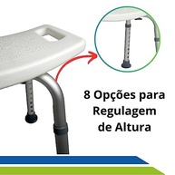 Banco Banqueta para Banho com Regulagem de Altura - Segurança e Conforto para Idosos e Pessoas com Mobilidade Reduzida - imagem 4