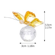 Borboleta de Cristal com Base de Bola de Vidro - Decoração Elegante para Casa, Casamento e Presente (Amarelo) - imagem 3