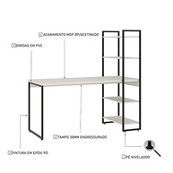 Escrivaninha com Estante Alta 1,50m - Design Moderno e Funcionalidade Completa - imagem 5