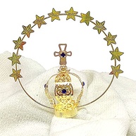 Coroa Folheada a Ouro Dourada com Brilho Estelar - N4 para Imagens de 20 a 30cm - Aparecida, Fátima, Graça e Imaculada Conceição - imagem 2