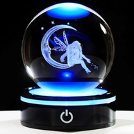 Estatueta de Fada da Lua 3D com Bola de Cristal Iluminada - Presente Encantador para Mulheres e Meninas - imagem 2