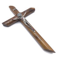 Crucifixo de Parede em Madeira com Medalha de São Bento - 25 cm | Decoração e Espiritualidade - imagem 1