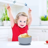 Tigela para Bebê com Base de Sucção - Silicone Seguro Anti-Derramamento Multifuncional para Refeições sem Bagunça (Cinza Azul) - imagem 3