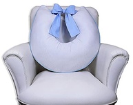 Almofada de Amamentação Confortável com Laço - Design Branco e Azul - imagem 2