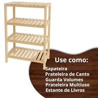 Estante de Madeira Maciça 100x70 com 4 Prateleiras - Design Moderno e Resistente - imagem 5