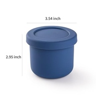 Recipientes Redondos de Silicone 240ml com Tampa - Alimentos, Bebês e Viagens (Azul) - imagem 3