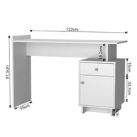 Escrivaninha Lisboa com 1 Porta e 1 Gaveta - Design Moderno em Branco para Home Office - imagem 4