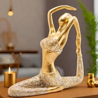 Estatueta Decorativa Yoga Dourada em Resina com Glitter 12,5cm - Peça Zen para Ambientes Equilibrados - imagem 2