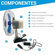 Ventilador Automotivo 12V com Garra 8" - Refresque seu Carro com Estilo - imagem 3