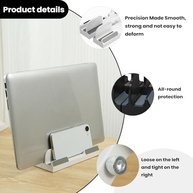 Suporte Vertical Ajustável para Laptop - Organizador de Mesa Preto com Design Moderno - imagem 5