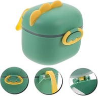 Porta Leite em Pó Infantil Dinossauro com Dosador e Alça - Verde Amarelo - imagem 4