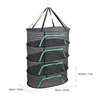 Secador de Malha Suspensa Dobrável com Zíper – 4 Camadas para Flores, Peixes, Vegetais e Roupas - imagem 4