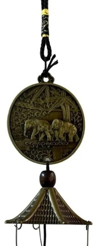 Mini Sino dos Ventos com Elefante em Metal - Som Suave e Decoração Harmônica 40cm - imagem 3