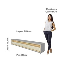 Rack para TV 75" com LED e Rodízios Requinte 212cm - Moderno e Funcional - imagem 5