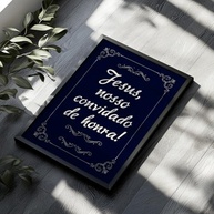 Quadro Decorativo Jesus Nosso Convidado - Moldura com Frase Cristã para Decoração Religiosa de Sala, Quarto e Igreja - imagem 5