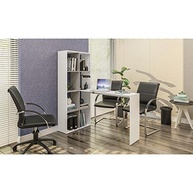 Mesa Office com Estante Lateral Multimóveis Branco/Lacca Fume – Design Moderno e Espaço Organizado - imagem 4