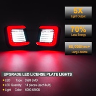 Conjunto de Lâmpadas LED R&F Auto com Lente Fumê para Placa de Caminhonete Dodge RAM 1500/2500/3500 (2002-2018) e Ram 1500 Classic (2019-2024) - imagem 2