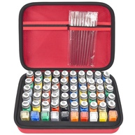 Estojo Organizador de Tintas com 60 Frascos + 9 Pincéis - Transporte Seguro para Artistas e Modeladores - imagem 1
