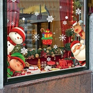 Adesivos de Natal para Janela com Flocos de Neve - Decalques Decorativos para Vidro com Papai Noel, Rena e Festa - imagem 1
