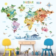 Adesivos de Parede com Mapa do Mundo Dinossauro - Decalque Autoadesivo para Quarto Infantil - imagem 5